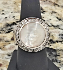 Sterling Silver Abalone Ring   Sz 7.5, Statement Vintage .925 Size 7.5