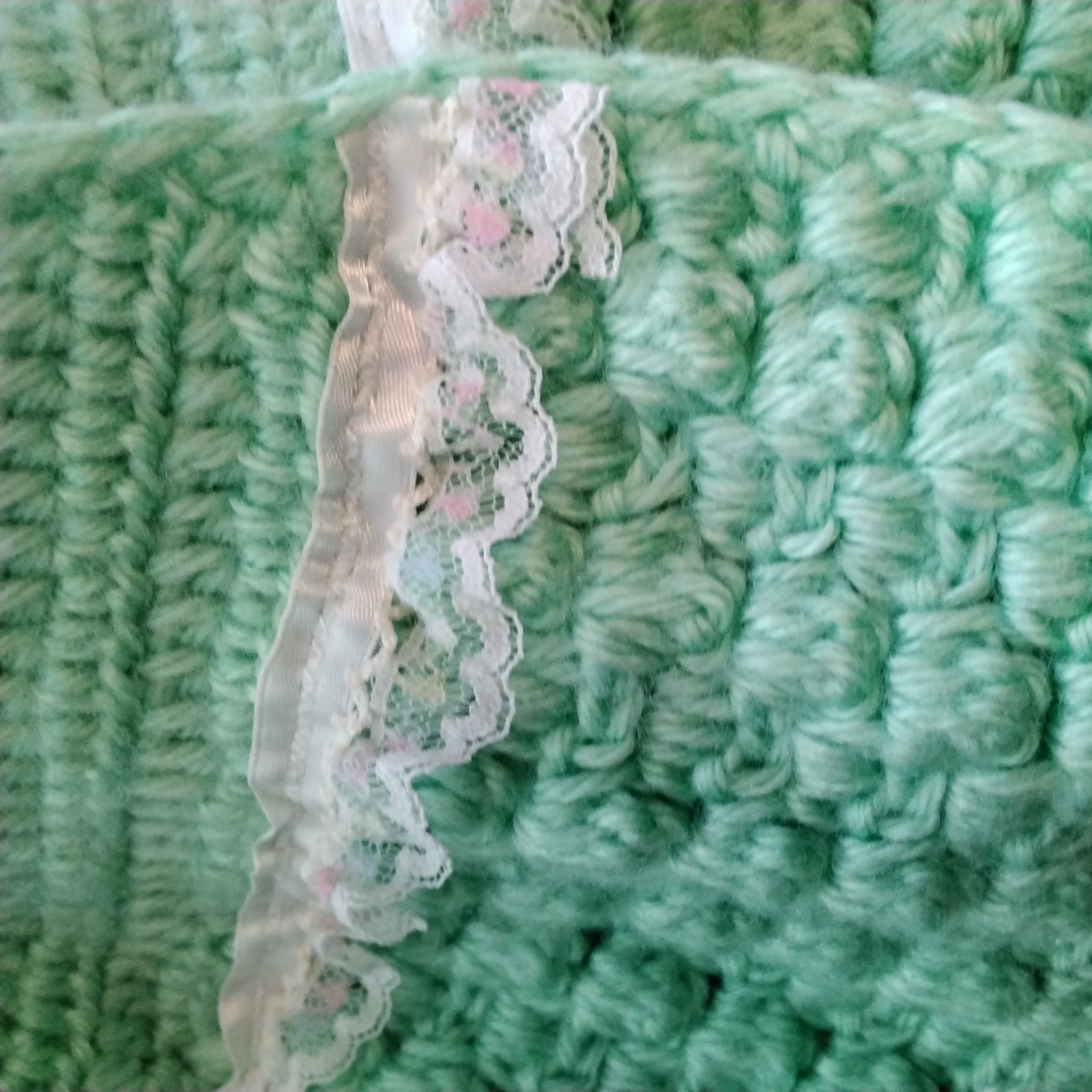 PONY Cappotto e cofano vintage fatto a mano all'uncinetto toppa cavolo bambola con apertura coda di cavallo