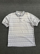 Vintage Reebok Golf Polo Shirt Size L Grey Chevron Pattern 90s Made Thailand