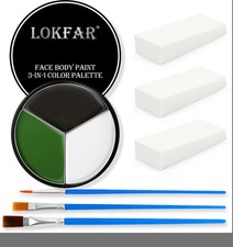 Black White Green Face  Body Paint - Blendable Facepaint Foundation with Sponge