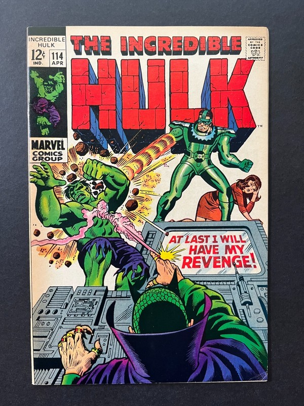INCREDIBLE HULK #114 *SHARP!* (MARVEL, 1969)  MANDARIN!  SANDMAN!  LOTS OF PICS!