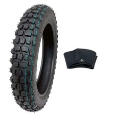 MMG Combo Tire and Inner Tube Size 3.00-12 Front or Rear Knobby Tread, Motorcycl