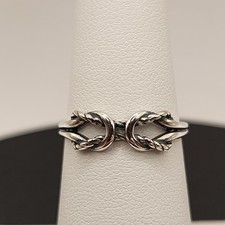 NEW 925 Sterling Silver Rope Knot Ring 5mm Size 7