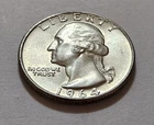 1964 Washington Quarter • AU Slider Look 90% Silver • Strong Detail NMM    X33