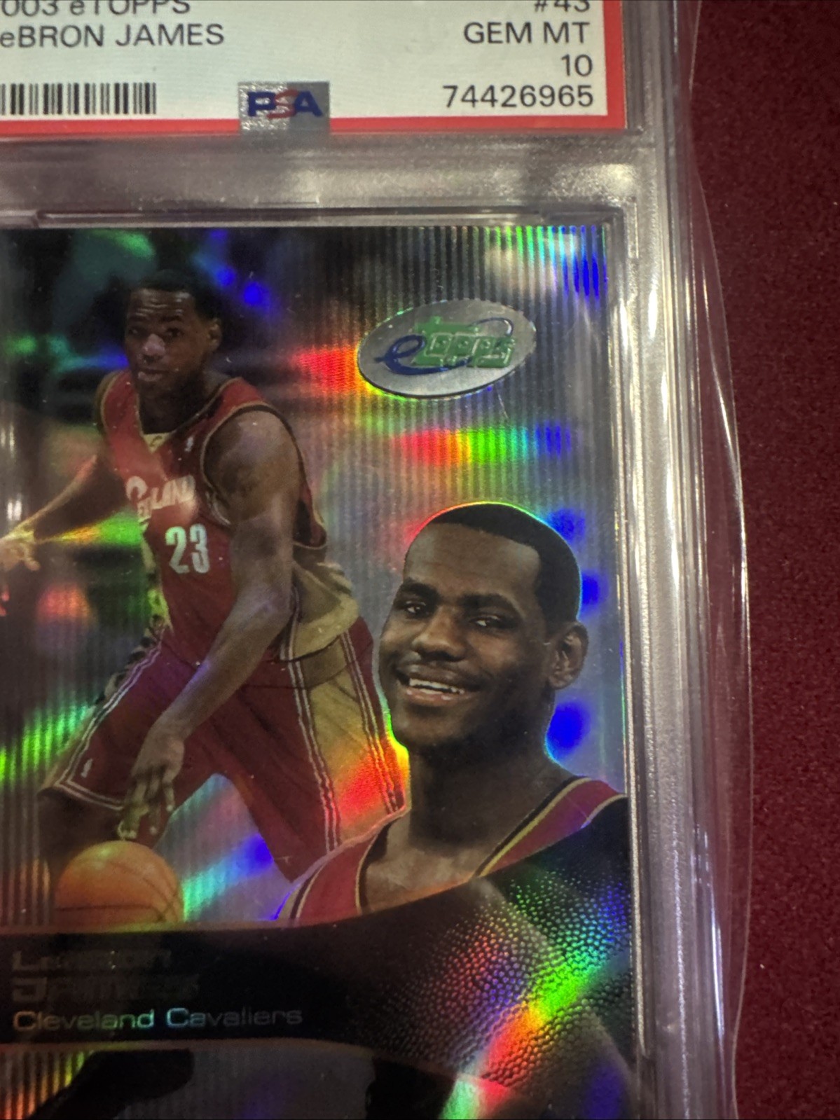 LEBRON JAMES 2003-04 eTopps Topps #43 RC Rookie Card PSA 10 Gem Mint view 4