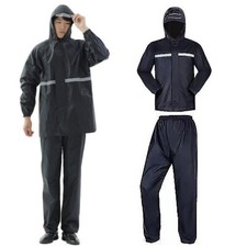 Unisex Waterproof Rain Suit Set  2 Piece Rain Jacket & Trousers PVC Rainwear
