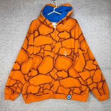 NWT Marvel The Thing Fantastic Four 4 Zip Hoodie Orange Rock Pattern Disney 2XL