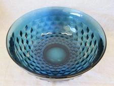 INDIANA Cube Cubist Pattern Whitehall Riviera Blue Aqua ROUND Salad Serving Bowl