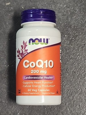 NOW Foods Coq10 200 mg 60 Veg Caps. Cardiovascular Health 1-2029