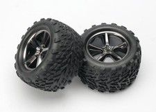Traxxas 1/10 E-Revo  2 TALON TIRES/GEMINI BLACK CHROME WHEELS  5374A