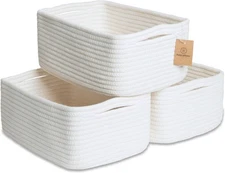 NaturalCozy 11.8"x8"x4.5” Storage Baskets for 11.8 x 8 x 4.5, Off White 