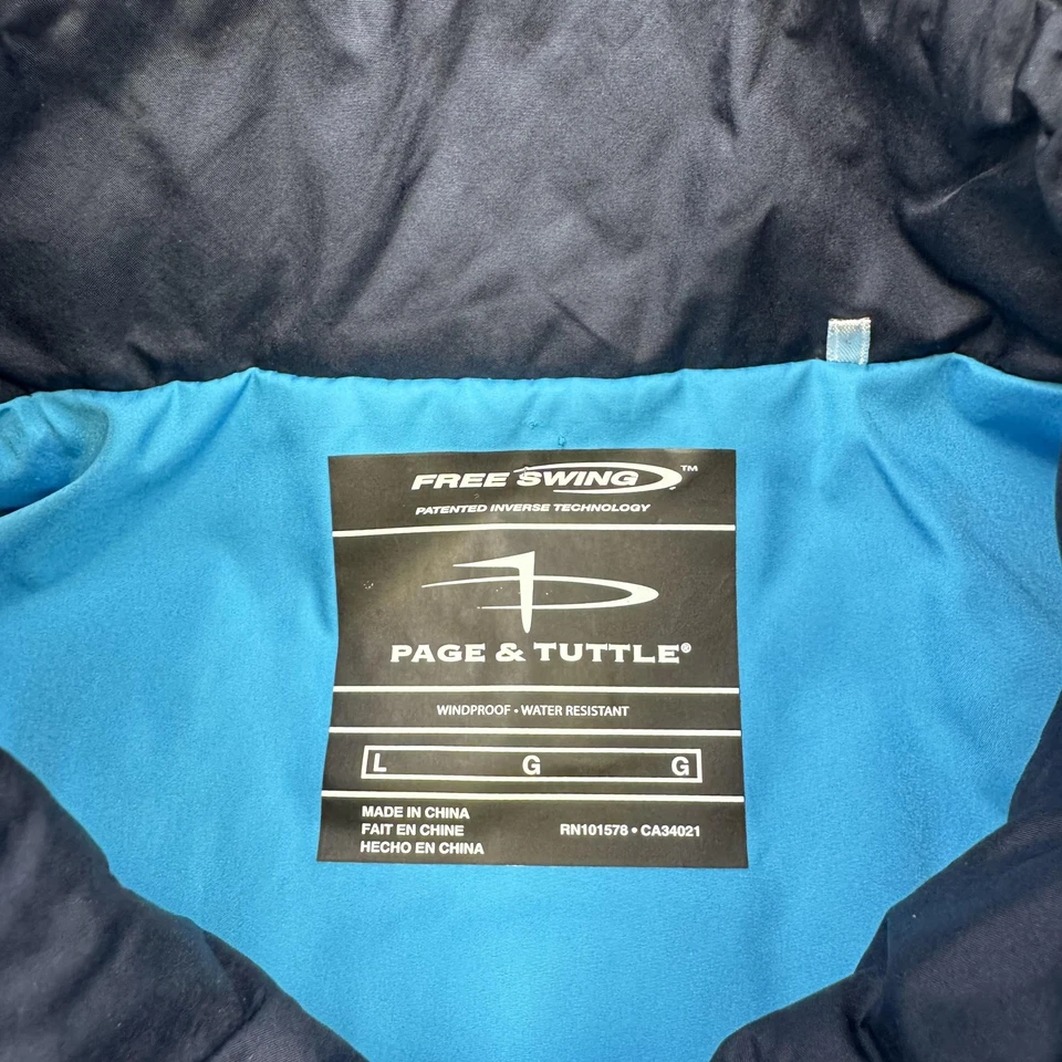 Page & Tuttle Pullover Chaqueta Para Hombre Grande Azul Madera Real Media Cremallera Golf Windshirt Foto 4 de 4