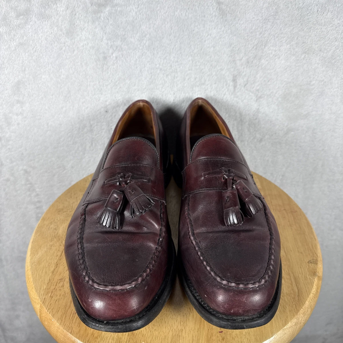 Allen Edmonds Wingham Size 9 1/2 Mens Burgundy Oxford Leather Tassel Loafer 6374 Factory Second Grayson Dress Loafer | Men main image 3
