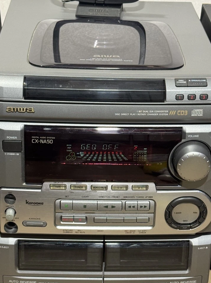 Aiwa CX-NA50 Hi-Fi Compact Stereo System 3CD DUAL Cassette Receiver READ - Image 2 of 4