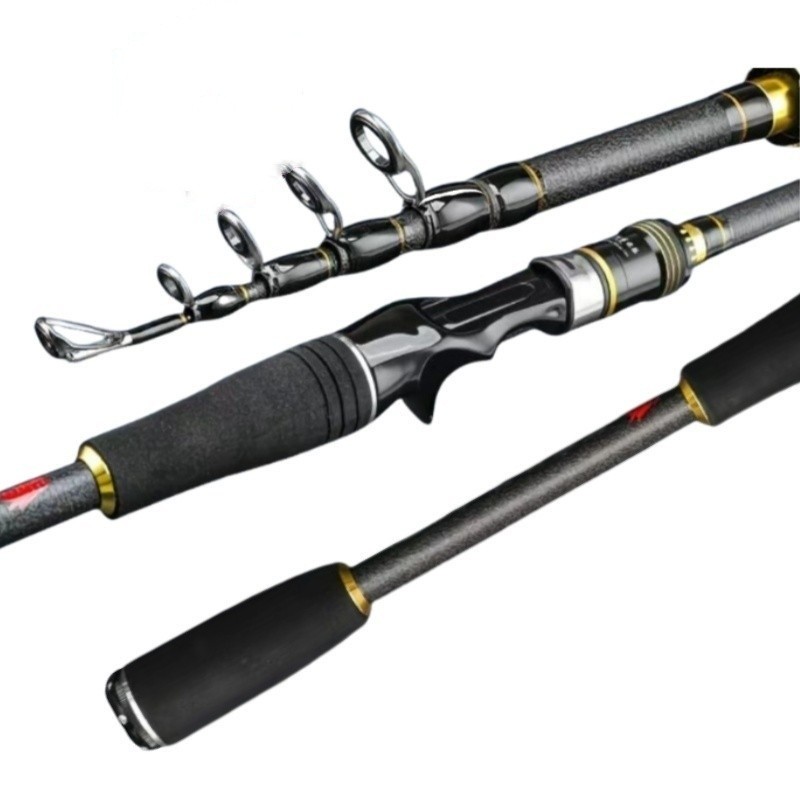Telescopic Carbon Fiber Spinning Casting Fishing Rod High