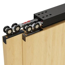 72"/6FT Heavy Duty Bypass Door Hardware with Soft Close Mechanism, Aluminum S...