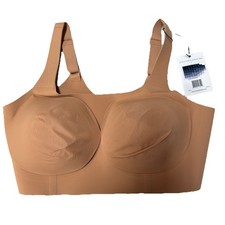 NWT MEDIUM Evelyn Bobbie SCULPTURED SCOOP Mica Nude Wireless Bra Wide Straps