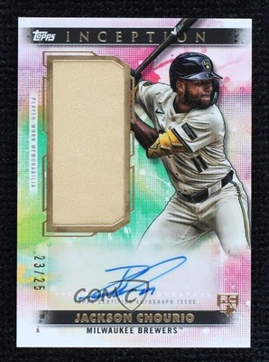 2024 Topps Inception Game Socks Relics 23/25 Jackson Chourio Rookie Auto RC v9t