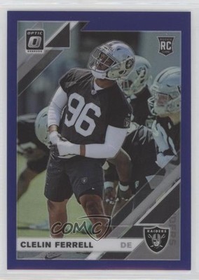 2019 Donruss Optic Rookies Purple Prizm 46/50 Clelin Ferrell #104 Rookie RC 0s2w