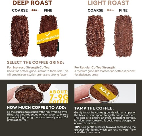 Stainless Steel Refillable Coffee Pods Compatible for Nespresso VertuoPlus... - Picture 4 of 9