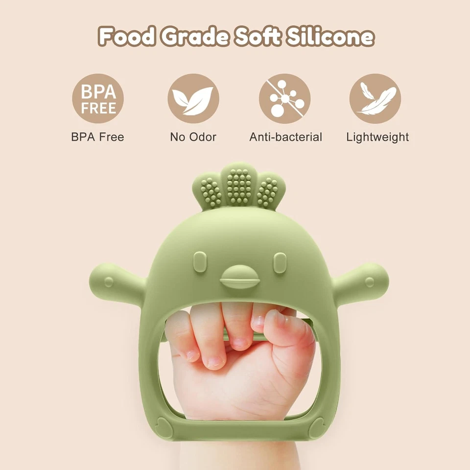 2 Pack Baby Teething Toys for 0-6 6-12 Months, Never Drop Infant Teether Teethin - Image 4 of 4