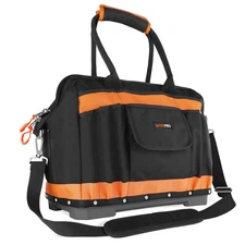 WISEPRO Wide Mouth Tool Bag, 16 Inch Heavy Duty Tool Bag with Multi-Pockets, ...