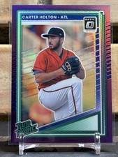 2025 Donruss Optic Carter Holton Rated Prospect Purple /49 #182 Atlanta