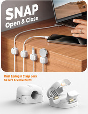 Cable Clips Adhesive Cord Organizer Desk Nightstand Wall Wire Holders