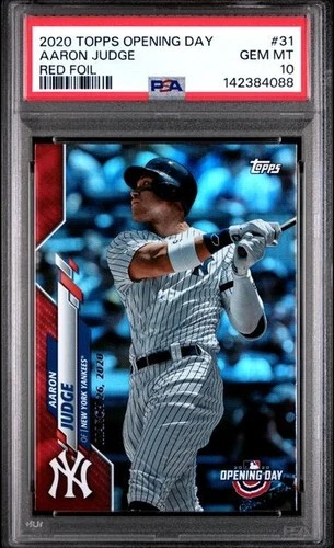 2020 Topps Opening Day AARON JUDGE RED FOIL Parallel #31 PSA 10 GEM RARE POP 5