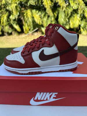 Nike Dunk High LXX Cinnabar Red White Women's Shoes Sneakers DX0346-600 Size 5.5