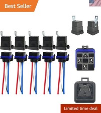4-pin 80/60AMP 12VDC Waterproof Relay Kit, SPST Automotive Relays, Pack of 5