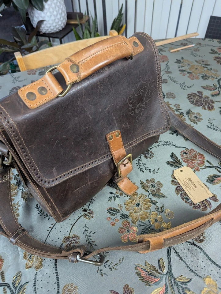 Bolso/Maletín/Mochila Mensajero Unisex John Fluevog Cuero 3 en 1 de Lujo Foto 4 de 4