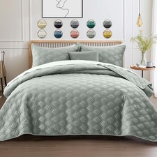King Diamond Bedspread with Pillow Shams Lightweight Soft Quilt Bedding Sets