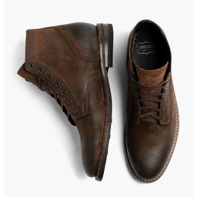 Thursday Boot Co President Boots Mocha Leather Lace Up Mens  display picture 3