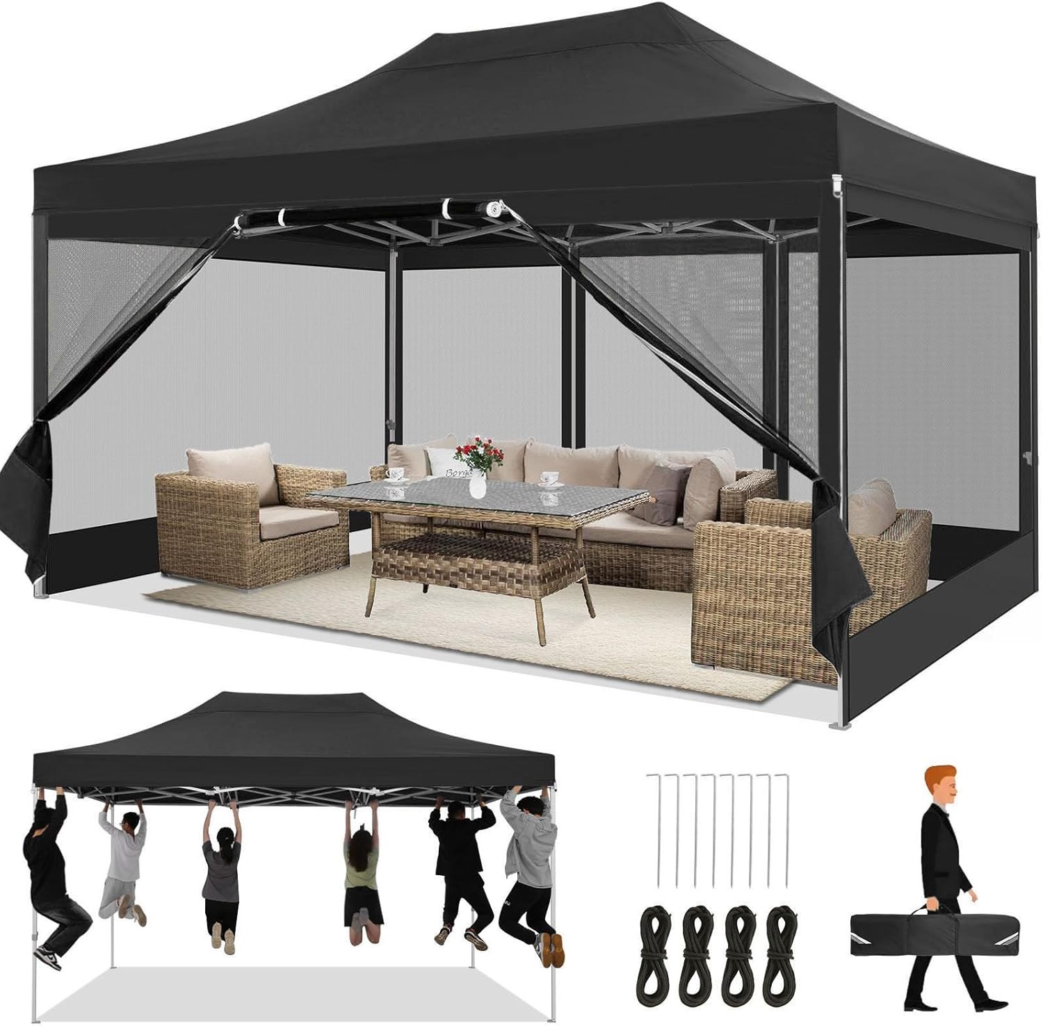 Party Tent Gazebo W/ Mosquito Netting Outdoor Garden Patio
