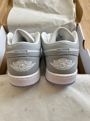 Size 10.5W - Jordan 1 Low White Wolf Grey Wmns (Brand New In Box