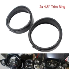 For Harley Electra Street Glide Black 4.5" Fog Light Trim Ring Lamp Bezel Cover