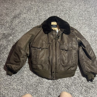 Vintage Spiewak Golden Fleece Bomber Jacket Size 48 Faux Fur Collar