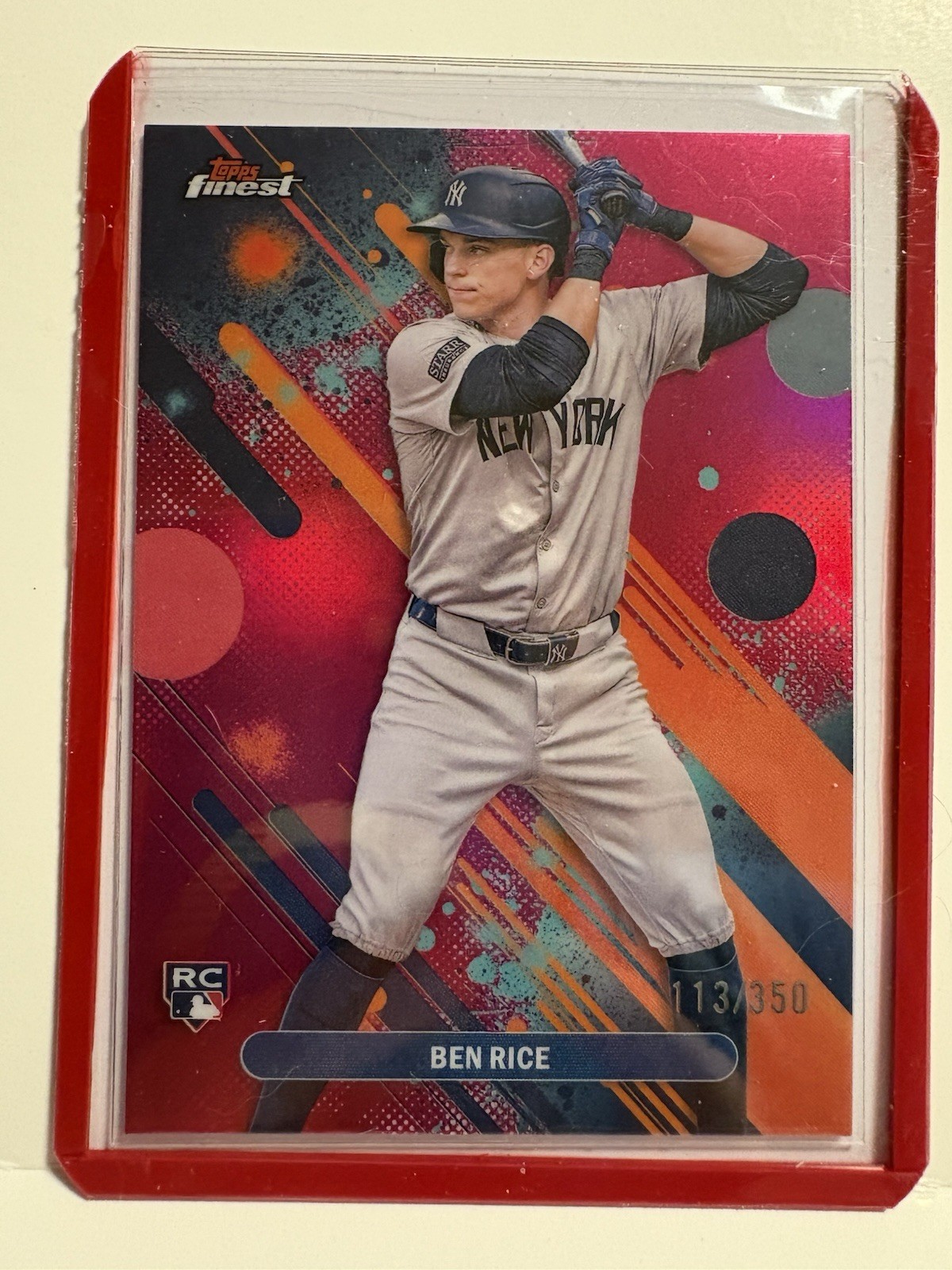 2025 Topps Finest - Common Ben Rice #48 Magenta Refractor /350 (RC)