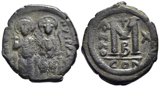 FITZ BYZANTINE EMPIRE JUSTIN II SOPHIA FOLLIS CONSTANTINOPLE 28mm 11 89g±GJL1675