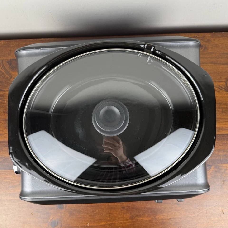 Crock Pot Hook Up 3.5 Qt Oval Slow Cooker SCCPMD3-CH Black Gray Works READ - Image 3 of 4