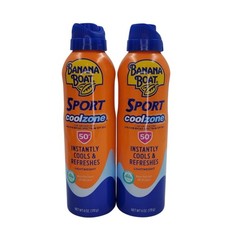 Banana Boat Sport Cool Zone SPF 50+ Sunscreen Spray 6 oz Lot of 2 Exp 06/26 3.33 per gallon