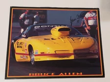AUTOGRAPHED BRUCE ALLEN 1995 SLICK 50 PRO STOCK 8x10 NHRA DRAG RACING HANDOUT