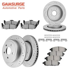 Front Rear Drilled Brake Rotors Pads For 05 - 2010 Jeep Grand Cherokee Commander Front Rear Drilled Brake Rotors Pads For 05 - 2010 Jeep Grand Cherokee Commander