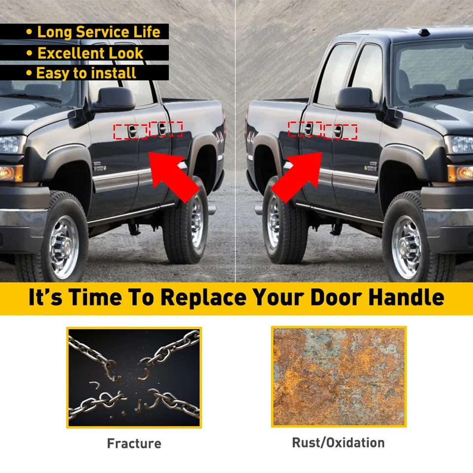 Delantero?/Trasero LH RH Exterior?Puerta?Mango?Para?1999-2013?Chevrolet?Silverado?1500 Foto 2 de 4