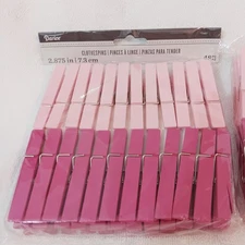 Darice Pink 2 7/8" Large Clothespins – 48 Piece Per Pack – Lot of 2 Packs –...