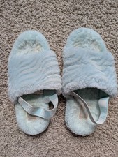 UGG  Fluff Yeah Wavy Slide Slipper  Mint Green Aqua Women's Size 6  Slingback