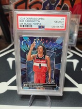 2024-25 Optic Basketball Bub Carrington Rookie My House Purple Holo PSA 10