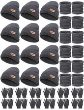 36 Pcs Winter Beanie Set,Gray