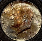 Toned Gem BU 1965 Kennedy Half Dollar 40% Silver Vintage U.S. Coin